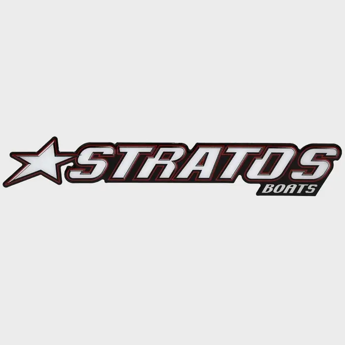 Stratos Boat Raised Decal 203902 | Black White Red Trailer 13 1/4 Inch Exclusive