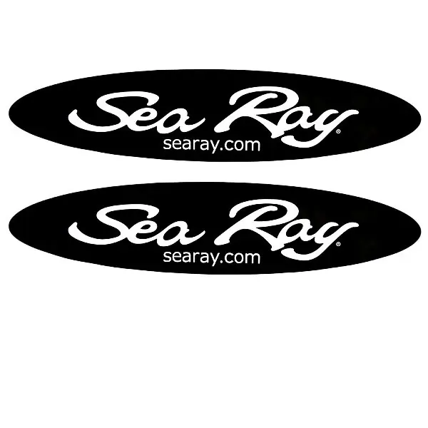 Low Price Sea Ray Boat Emblem Decals 1872342 | Black 39 1/2 Inch (Pair)