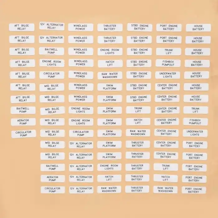 Holiday Sale Tiara Boat Breaker Panel Labels | Switch Stickers (100 PC)