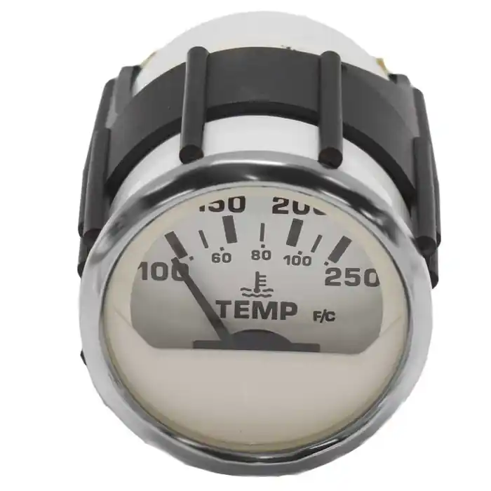 New Release Faria Boat Temperature Gauge GPC606B | 2 Inch Euro Silver White