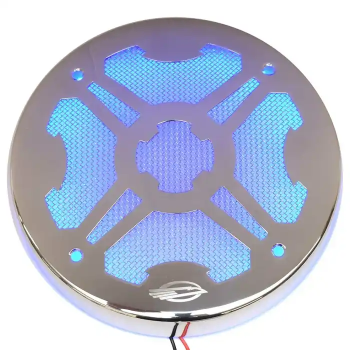 ITC Marine Boat Illuminated Speaker Cover | Chaparral Blue LED 7 3/8 Inch Best Price