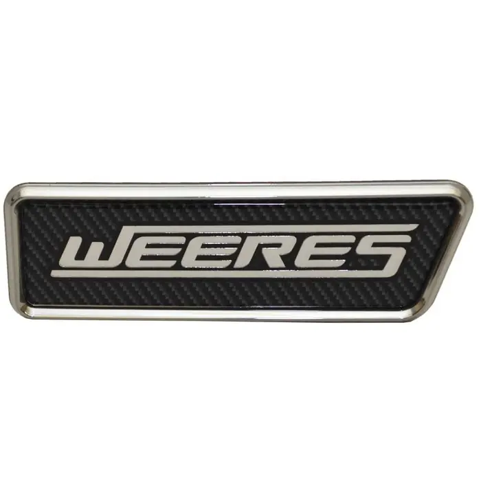 Direct From Factory Weeres Boat Backlite Raised Decal | 6 x 2 Inch Silver Black Vinyl