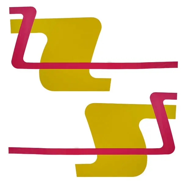 Rinker Boat Graphic Decals | Yellow Pink Hull Stickers (Set of 2) Express Delivery