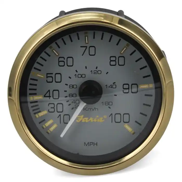 Direct From Factory Faria Boat Speedometer Gauge SE9793B | Signature Gold 3 1/4 Inch