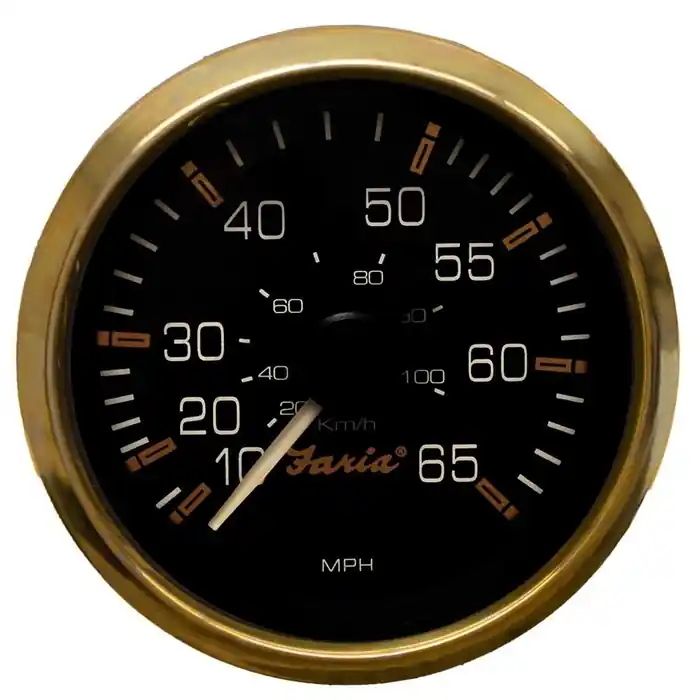 Faria Boat Speedometer Gauge SE9568A | Regal Gold 3 1/4 Inch Black Save Now