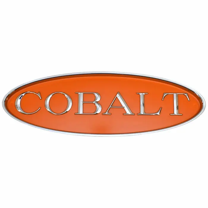 Cobalt Boat Logo Emblem 453132 | Silver / Orange Aluminum In Demand