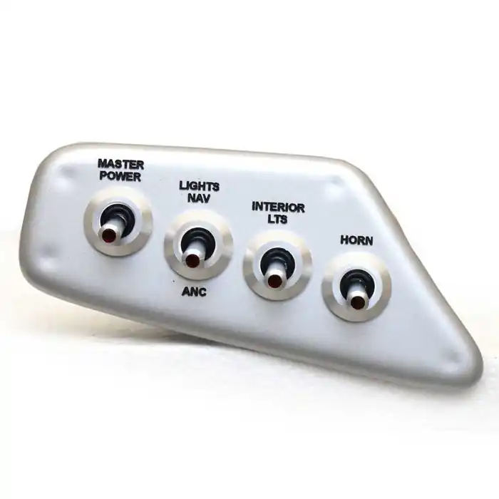 Lund Boat Toggle Switch Panel 2239732 | 6 x 2 5/8 Inch Silver Plastic Sale