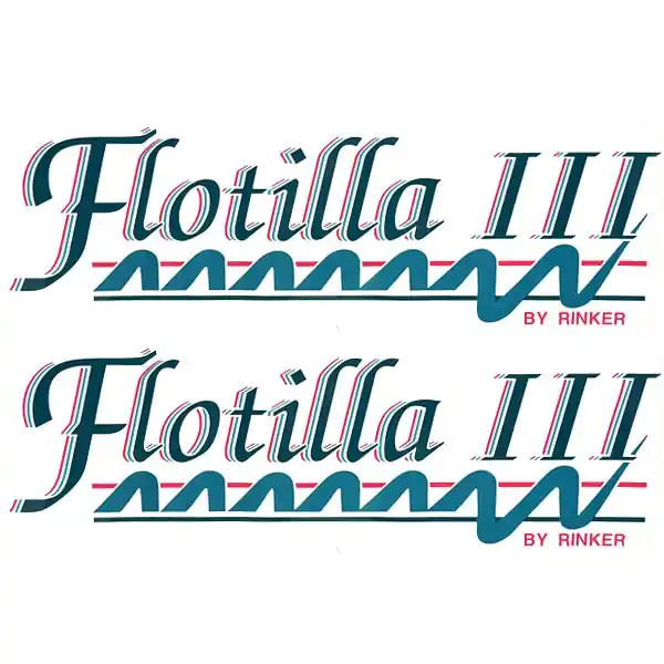 Reduced Price Rinker Boat Graphic Decal | Flotilla III 23 x 6 5/8 Inch (Pair)