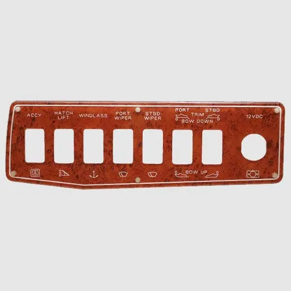 Bayliner Boat Switch Panel 1850908 | 11 7/8 Inch Woodgrain Plastic Instant Buy