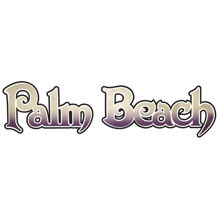Limited Edition Palm Beach Pontoon Boat Decal | 23 5/8 x 6 Inch Metallic Purple Black