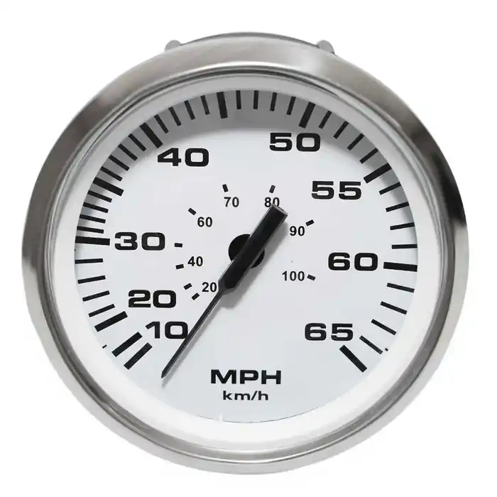 Faria Boat Speedometer Gauge SEK069A | Euro SS White 3 1/4 Inch Handmade