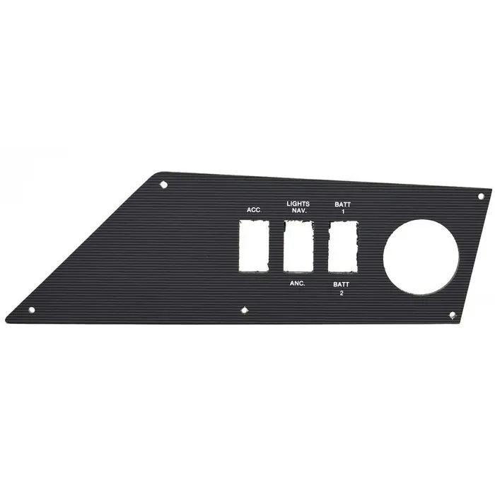Top Pick Bass Cat Boat Blank Switch Panel | Lights Battery Gauge Black