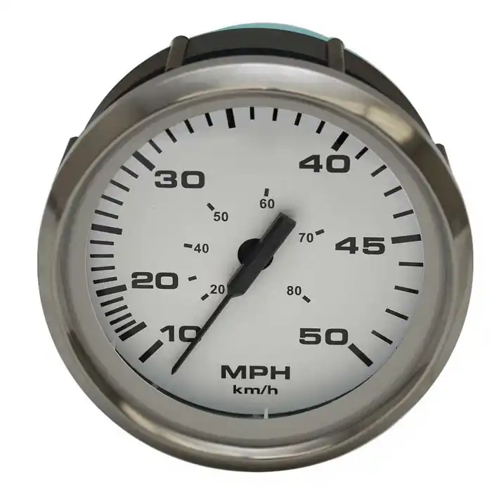 Markdown Faria Boat Speedometer Gauge SEK068A | Euro Stainless White 3 1/4 Inch