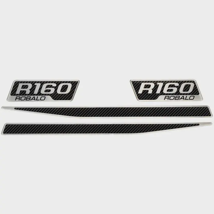 Robalo Boat Raised Emblem Decals | R160 Silver Black Gray Sticker (Set of 4) Factory Price
