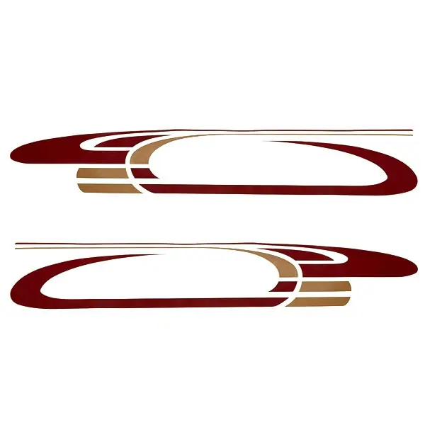 Rinker Boat Decals 218146 | Burgundy Gold Stickers (Set of 2) Deal