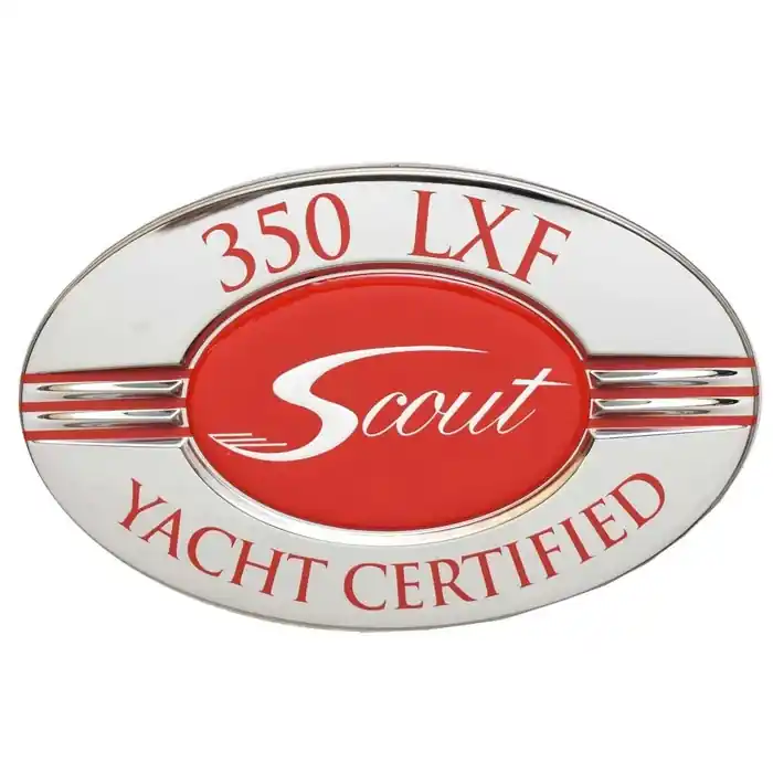 Viral Scout Boat Raised Decal HW1731 | 350 LXF Yacht Certified Red Silver