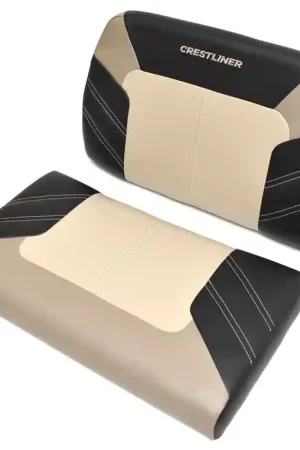 Professional Grade Crestliner Boat Bench Seat Cushions 2279609 | Black / Beige Wise Marine