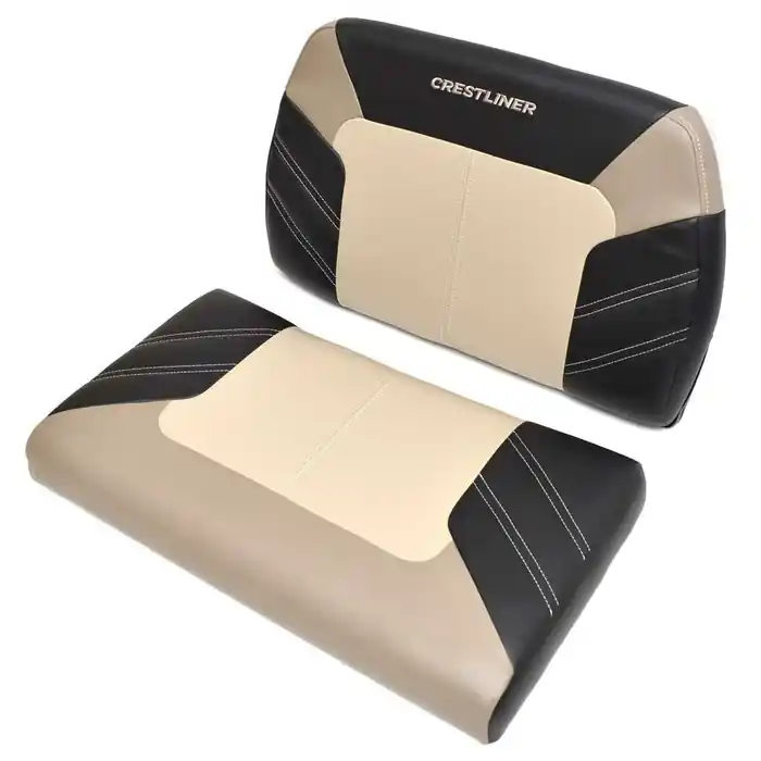 Professional Grade Crestliner Boat Bench Seat Cushions 2279609 | Black / Beige Wise Marine