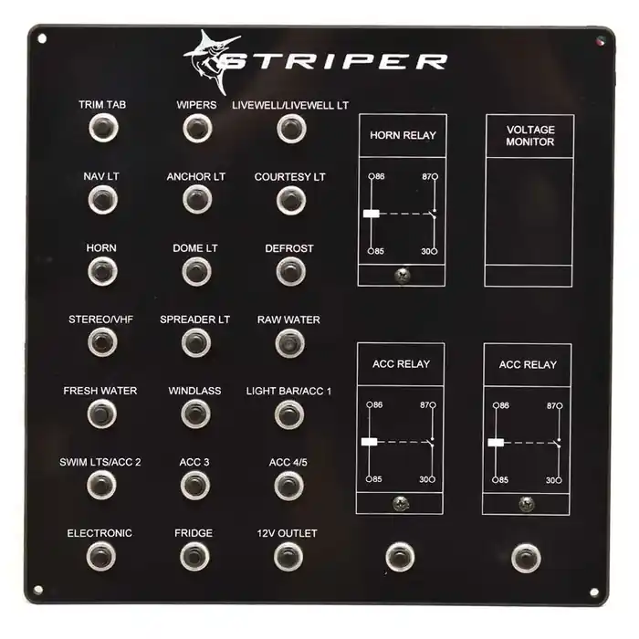 Special Discount Striper Boat Breaker Panel 501944 | w/ Logo Glossy Black