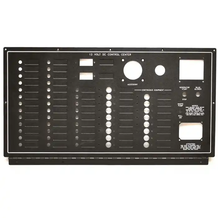 Marquis Boat Blank Breaker Panel 5766662 | 12V DC Control Center Black Aluminum Free Returns