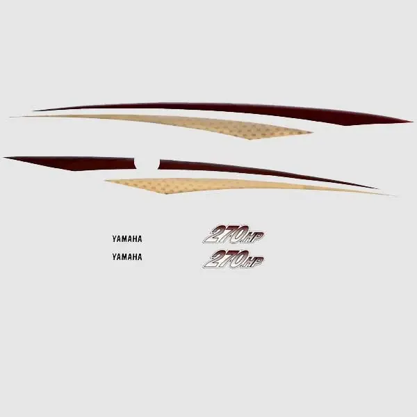 Rinker Boat Graphic Decals | 270HP Yamaha Red Black (Set of 6) Wholesale