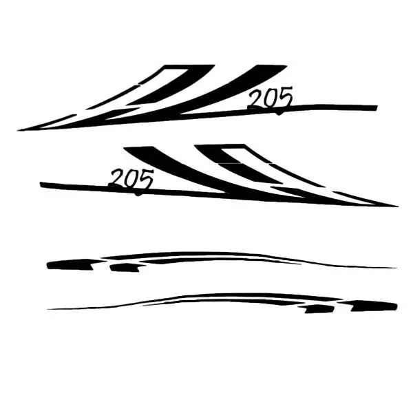 Sea Ray Boat Graphic Decal S2752002 | 205 Black White 2005 (Kit) Best Choice