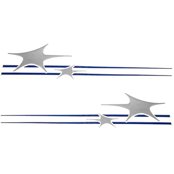 Next Day Delivery MasterCraft Boat Raised Decal Set 758087 | ProStar Blue Silver (2PC)