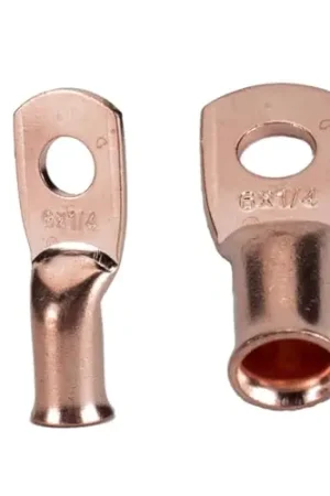 Affordable FAVOMOTO Battery Terminals 64pcs Ring Terminals Copper Terminal Lugs Terminals Crimp Ring Copper Wire Lugs Wire Connector Connector Bare Copper Eyelets T2 Battery Cable
