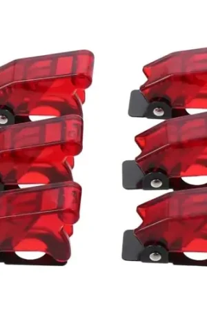 While Supplies Last FEIYING 6pcs 12mm Mount Dia Toggle Switch Cover, Red Plastic Mount Dia. Toggle Switch Cover Safety Water Proof Safety Flip Cover Cap