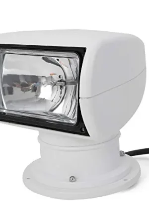 Order Now Fermoirper Waterproof Marine Spotlight – 12V Remote Control, 100W White LED, 360° Rotation Ideal for Boats, Trucks, Cars Illuminate Your Way on Water and Land