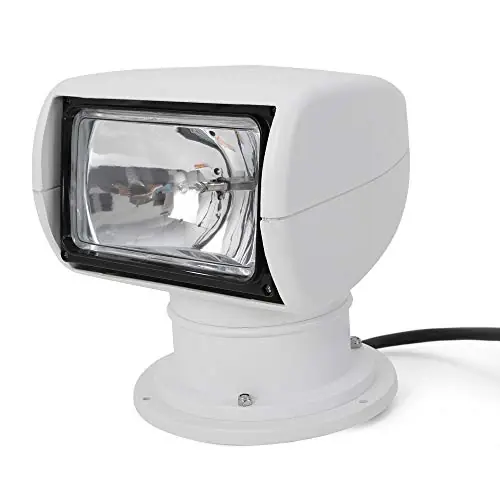 Order Now Fermoirper Waterproof Marine Spotlight – 12V Remote Control, 100W White LED, 360° Rotation Ideal for Boats, Trucks, Cars Illuminate Your Way on Water and Land