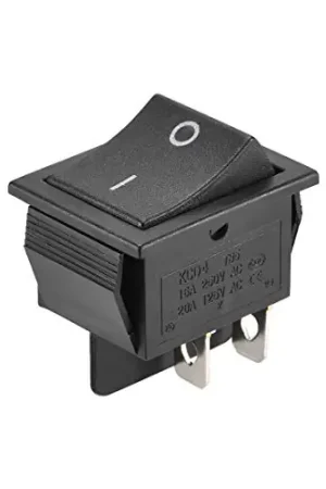 FFIME 1PCS DPST Boat Rocker Switch Black Marine Boat Toggle Switch 4 Pin On/Off AC 250V/16A 125V/20A Secure Checkout