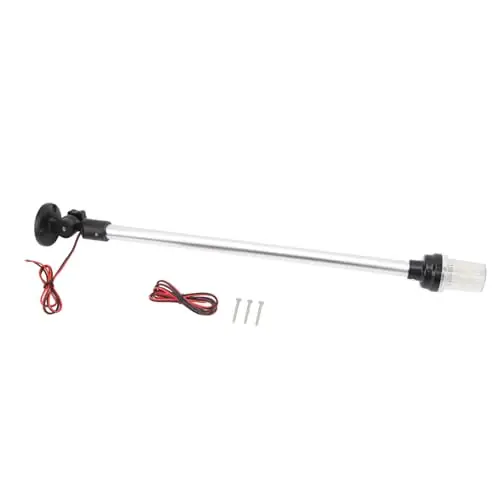 Express Delivery FoldDown 22 Inch Boat Stern Light, 63LED, 360-Degree AllRound Visibility, IP66 Waterproof, Ideal for Pontoon, Yacht, Fishing Boats