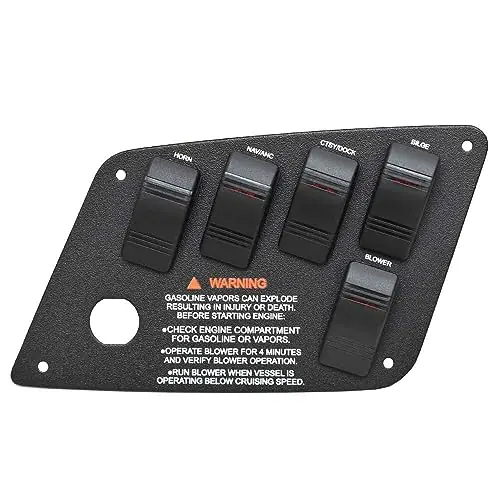 Limited Edition Four Winns Boat Switch Panel 025-5573 | Mercury DTS 8 1/2 Inch Black