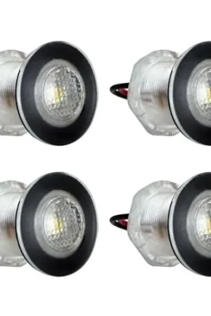Limited Time Fugedox 4 Pack EL-308001B Round Livewell Blue Led Courtesy Light 12V Waterproof Marine Boat RV