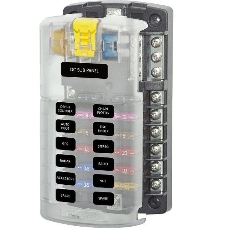 Blue Sea 12 Circuit ST Blade Fuse Block w/ Negative Bus Price Cut