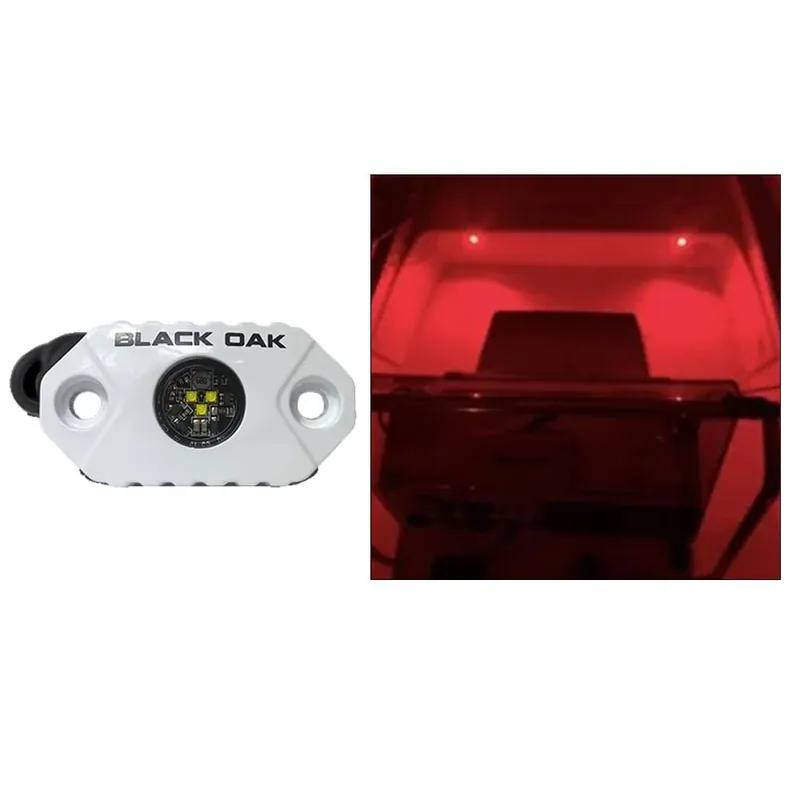 Limited Time Black Oak Rock Accent Light - Red - White Housing