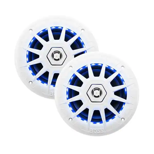 Boss Audio 6.5" Coaxial Marine Speakers w/RGB LED Lights Professional Grade