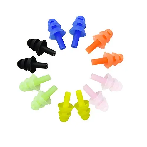 Seasonal Sale Honbay 6Pairs Reusable Silicone Swimming Earplugs Soft and Flexible Ear Plugs for Swimming, Learning, Hearing Protection, Concerts, Airplanes, Shooting, etc