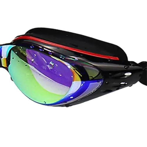 Deal Kapmore Adjustable Swimming Goggles – Plastic Elastic Stretchy Waterproof Glasses with Ear Plugs and Nose Clip for Adults