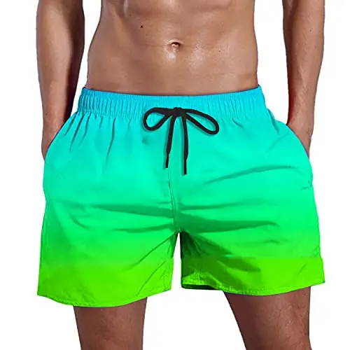 Cheap katior Men’s Quick Dry Swim Trunks Adjustable Boxer Shorts Loose Fitting Athletic Shorts Exercise Shorts Green