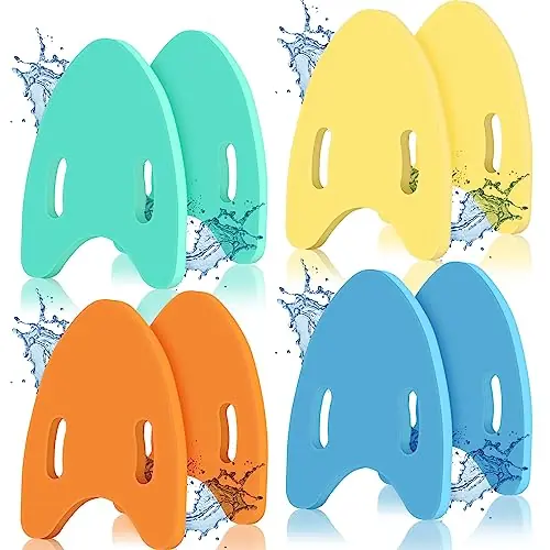 Meooeck 8 Pcs Swimming Kickboards 4 Color Pool Training Swim Aid Board Adult Kids Float Kick Board Tool A-Shape Flutter Board with Integrated Hole Handle for Beginner Exercise Equipment, 16x13x1 Inch… Direct From Factory