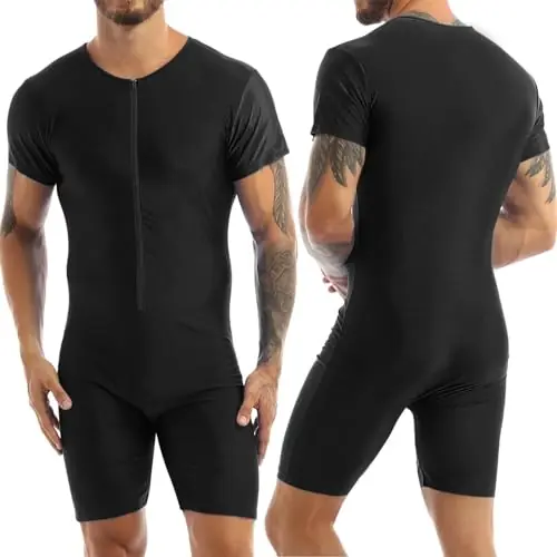 MOONESSA Mens Soft Bodysuit Swimwear Jumpsuit Swimsuit Rash Guard Wetsuit Beach Pool Party Surfing Bathing Suit(Royal Blue,M) Bargain