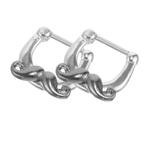 PRETYZOOM 1 Pair puncture Nose piercing jewelry bulk cartilage piercing jewelry Fashion beard couple models nose ornament Body nose piercings jewelry cuff nose ring Best Seller