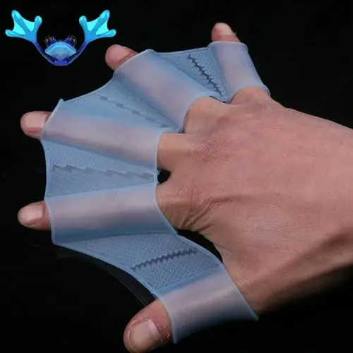 Budget Silicone Swim Gear Fins Hand Webbed Flippers Training Glove Fingers Hand Palm Webbed Flippers Training Gloves Water Resistance Water Sports Swimming Aquatic Gloves