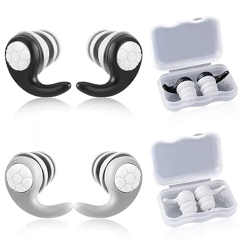 simarro 2 Pairs Swimming Ear Plugs, Waterproof Soft Silicone Reusable Sound-isolating Noise-Cancelling Earplugs for Swimming Surfing Diving Showering Quiet Studying Budget