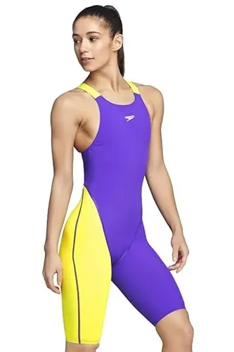 Authentic Speedo Fastskin LZR Racer Pro Recordbreaker Women’s Kneeskin Open Back-Violet/Lime (SIZE 26L)