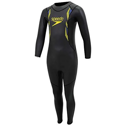 Speedo Proton THINSWIM Child Fullsuit Neoprene, Kids, Black/Empire Yellow, 10 Modern