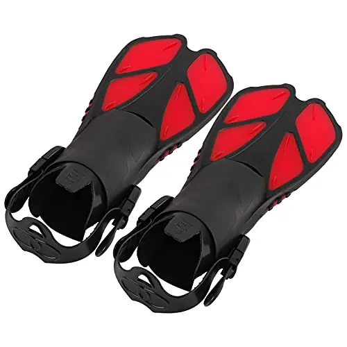 In Demand Swim Fins, Doublechannel Drainage Open Heel Fins for Snorkel for Diving