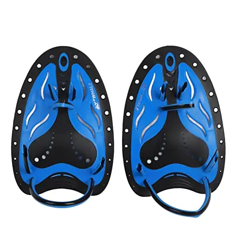Swim Hand Paddles Set, Professional Power Plus Flat Webbed Fin Equipment for Swim Training, Men Women Children Best Choice